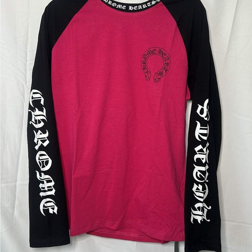 Chrome Hearts Fuchsia and Black Graphic Tee